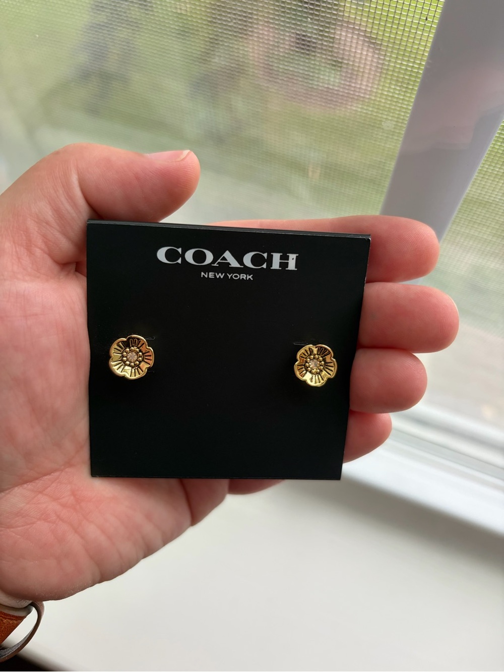 Coach Gold Flower Earrings